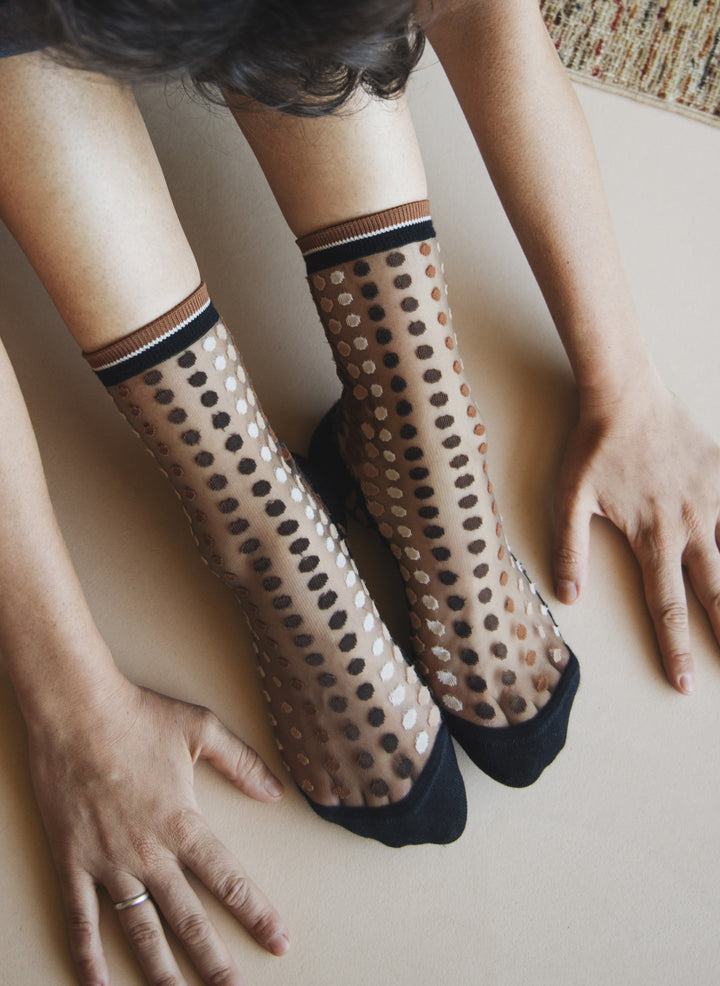 Chaussettes Transparentes Vetrata Brune - Atelier St Eustache