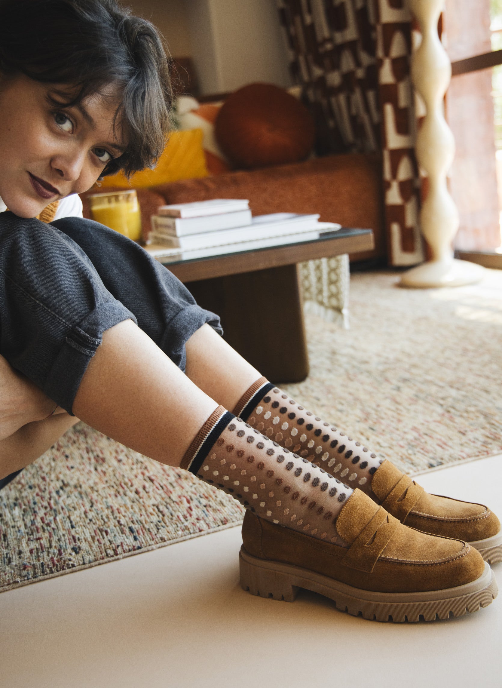 Chaussettes Transparentes Vetrata Brune