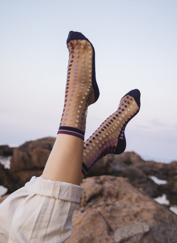Chaussettes Transparentes Vetrata Violette - Atelier St Eustache
