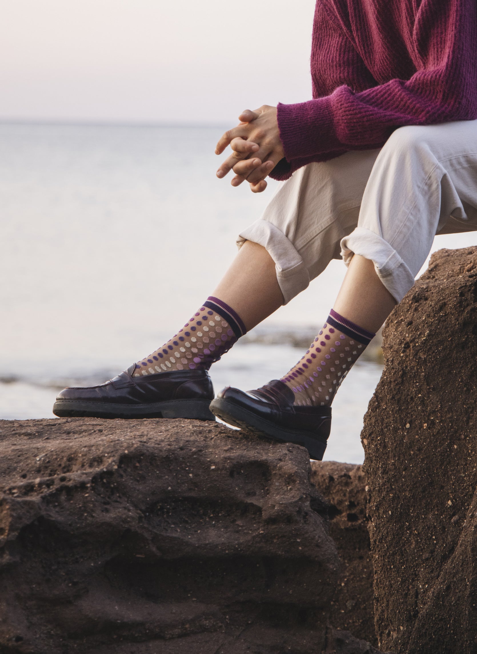 Chaussettes Transparentes Vetrata Violette