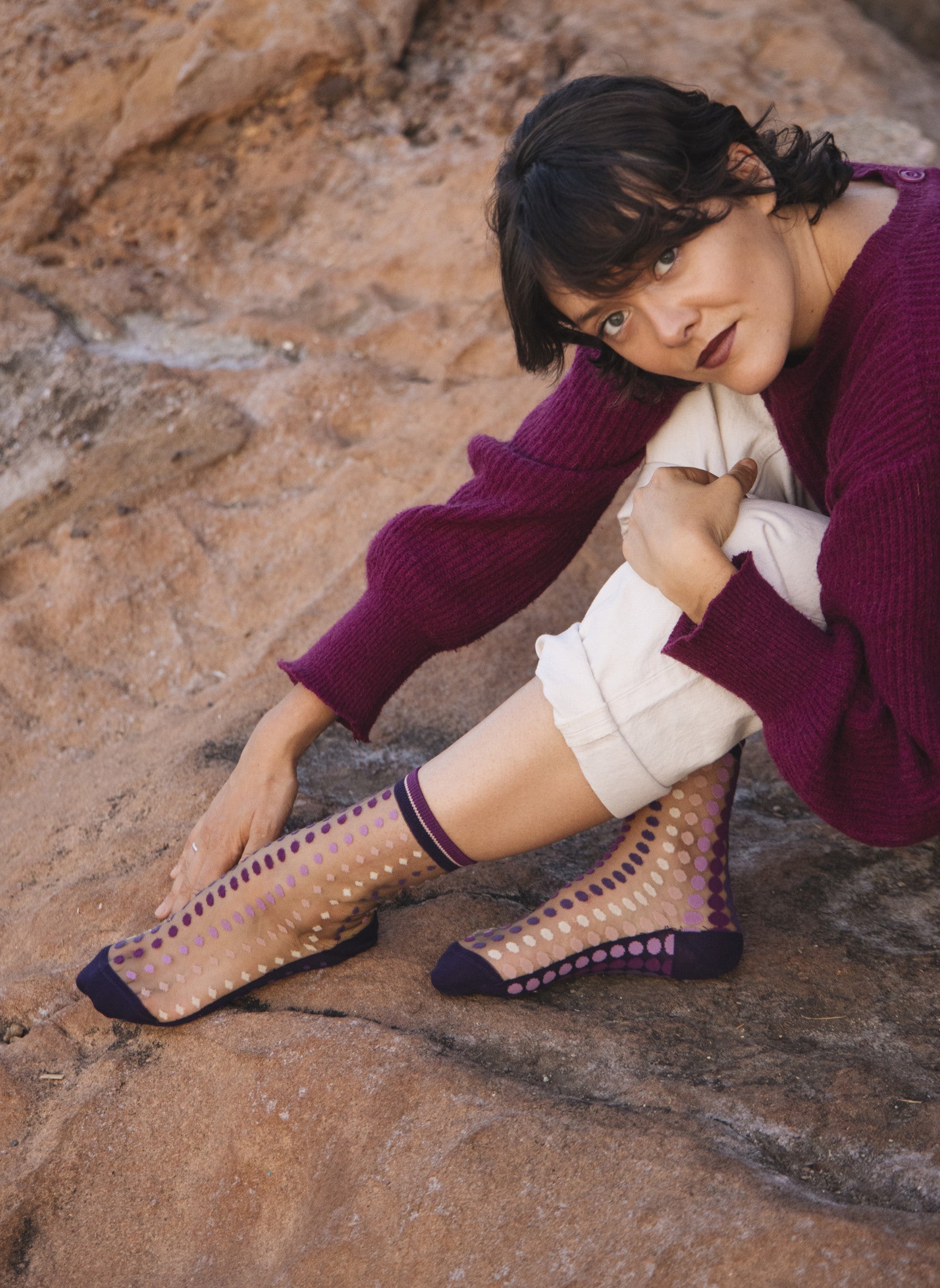 Chaussettes Transparentes Vetrata Violette