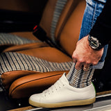 Chaussettes Pied de Poule Beige (Tissus Porsche) - Sock Affairs