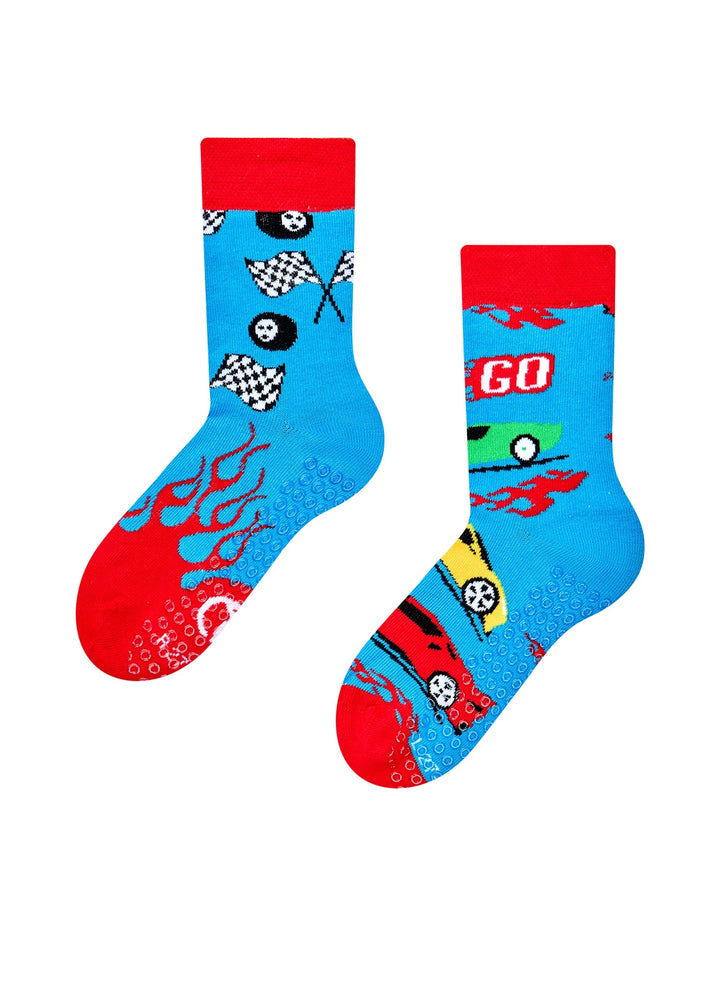 Chaussettes Antidérapantes Enfants Voitures de Course - Dedoles