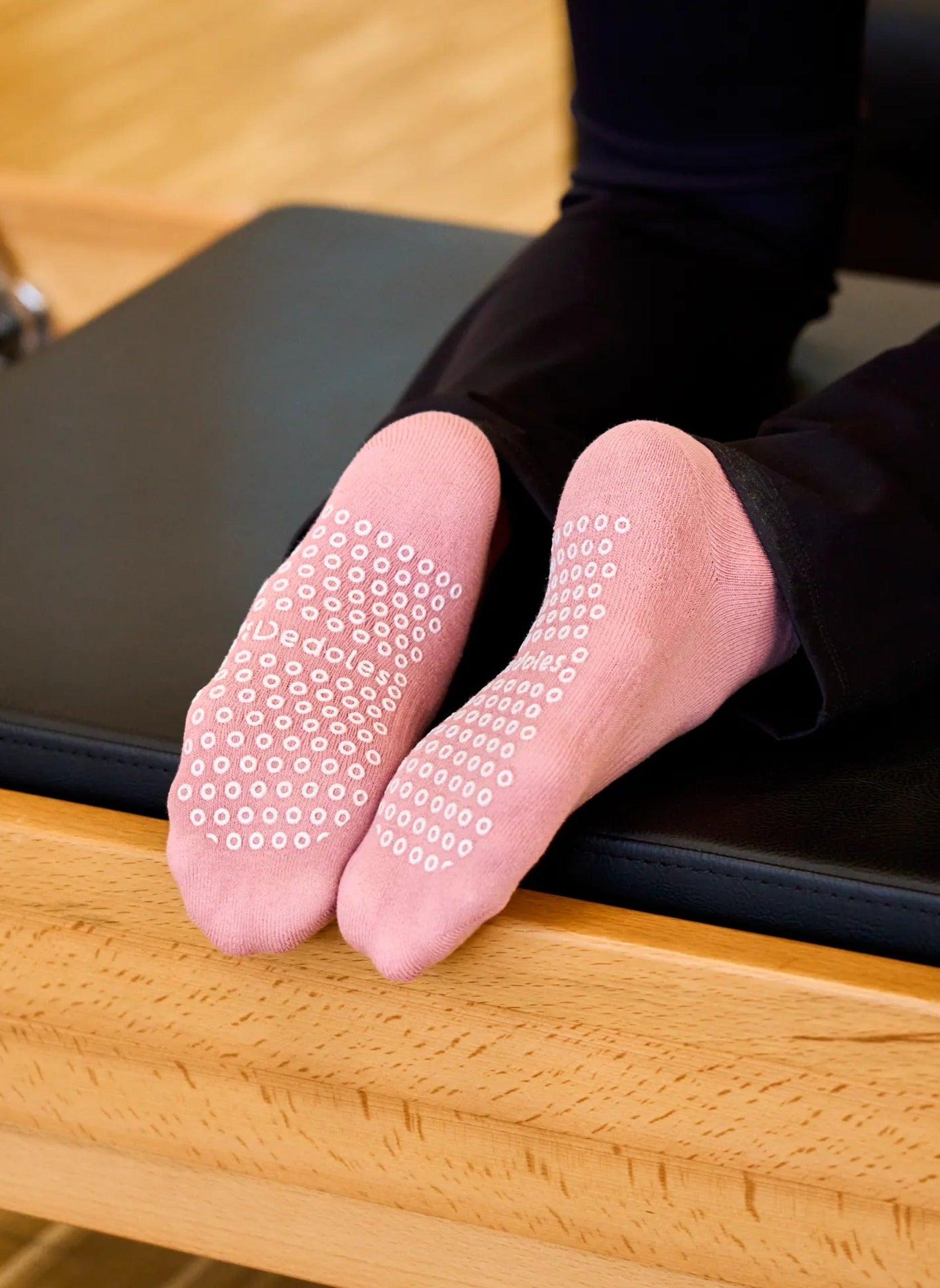 Chaussettes Antidérapantes Pilates & Yoga Vieux Rose - Dedoles