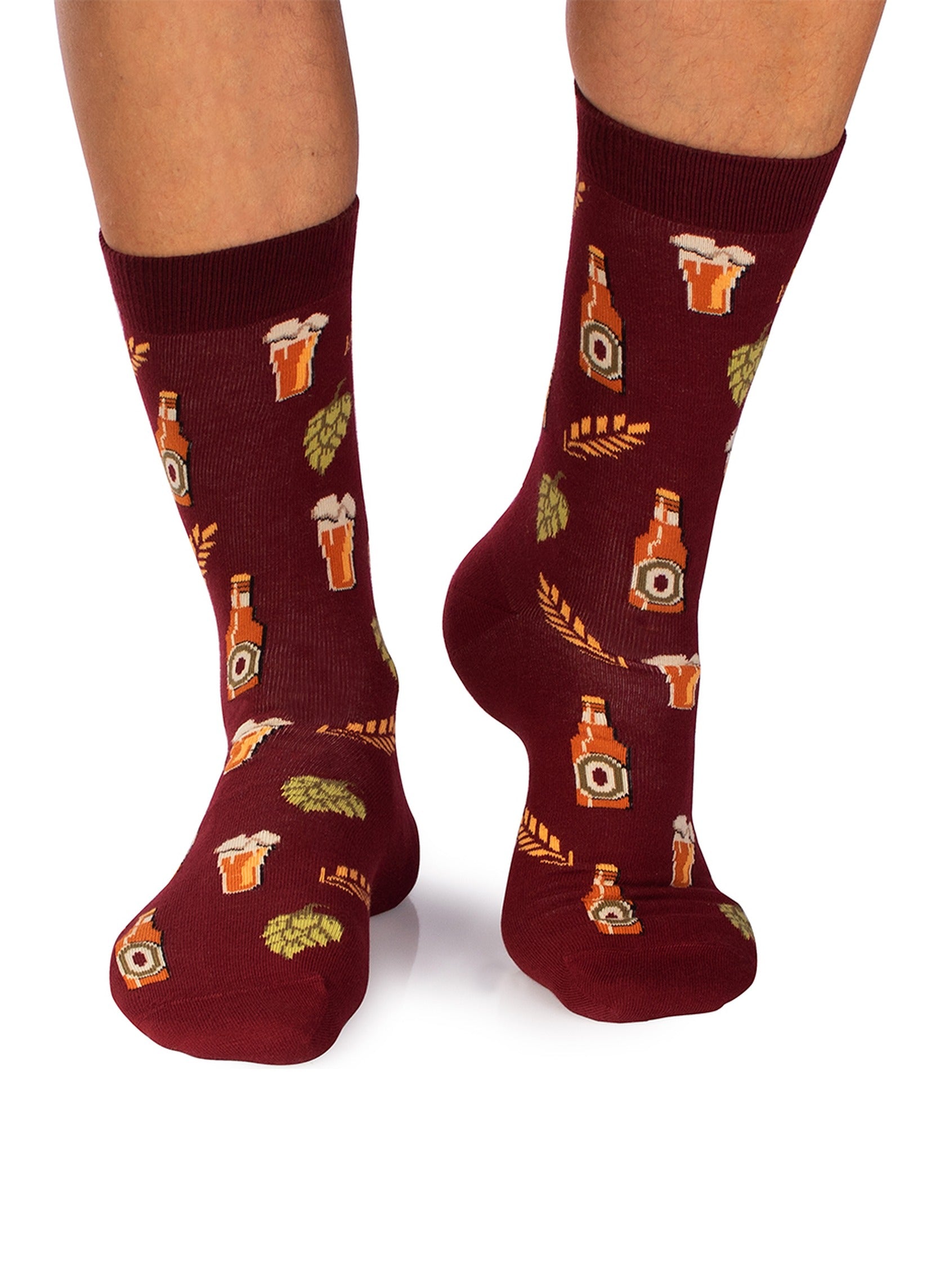 Chaussettes Coton Bio Bière - Bordeaux - Pirin Hill — portées