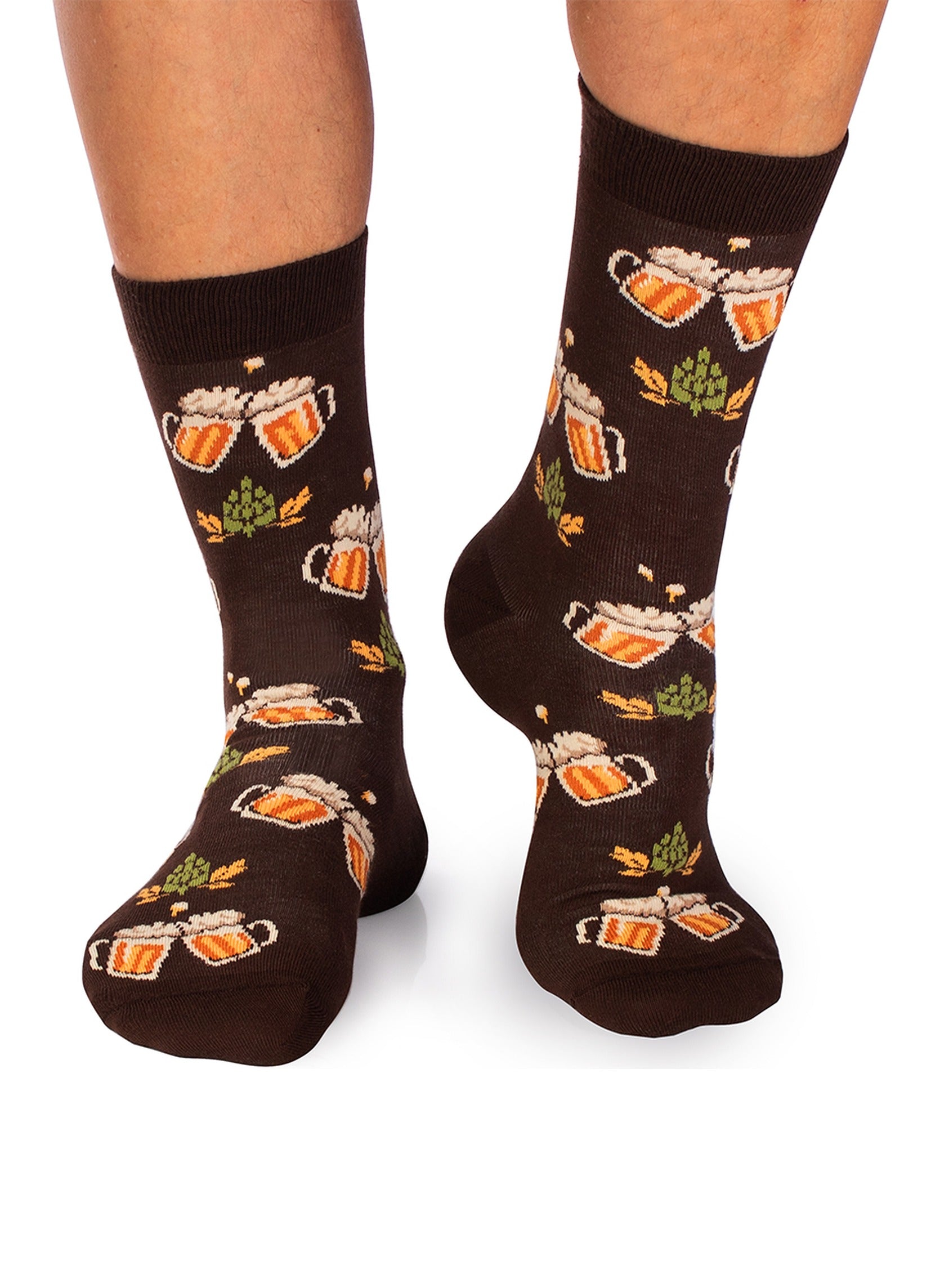 Chaussettes Coton Bio Bière - Marron - Pirin Hill — portées
