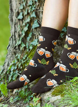 Chaussettes Coton Bio Bière - Marron - Pirin Hill — portées