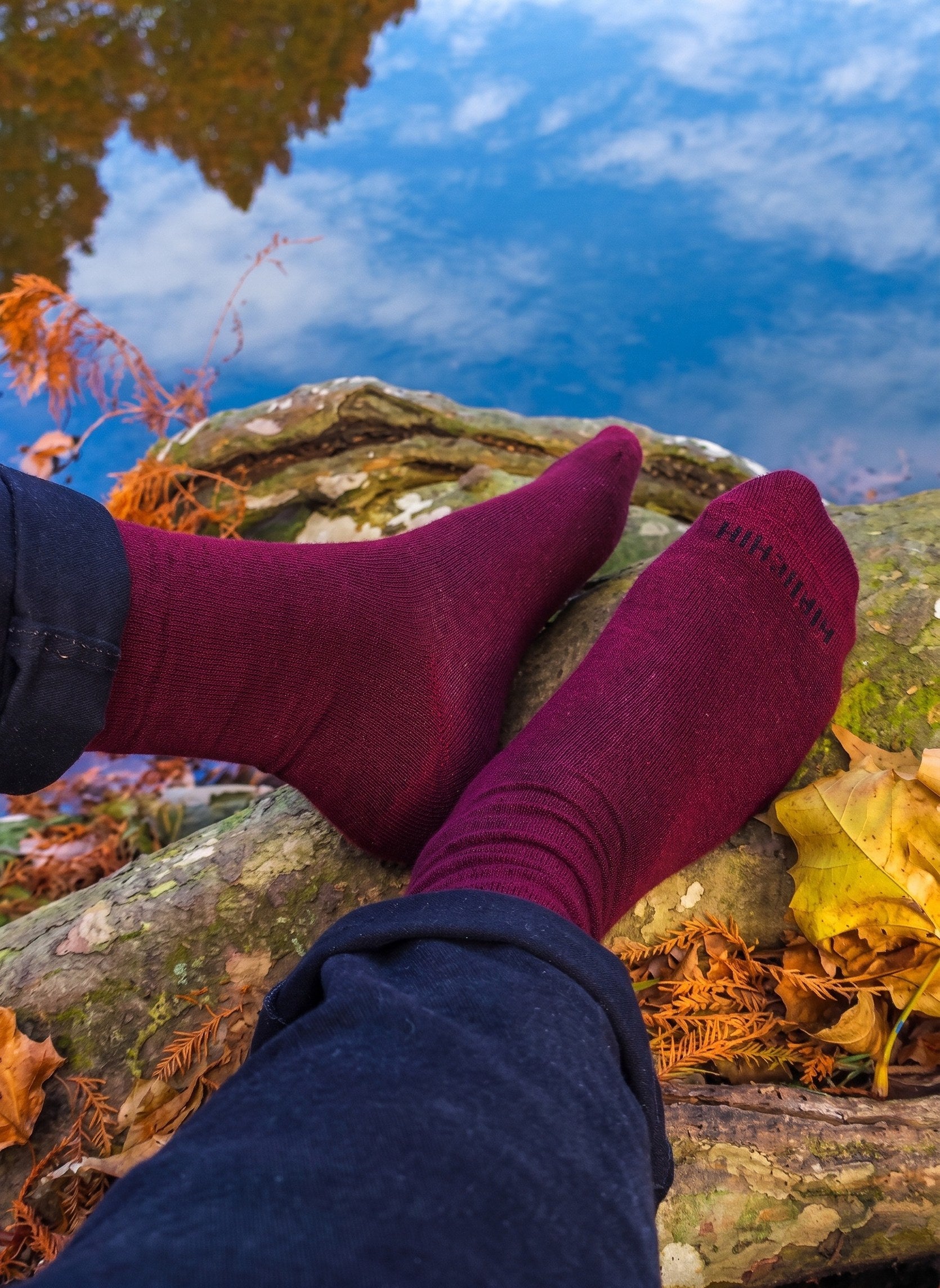 Chaussettes en Bambou Unies Bordeaux - Pirin Hill