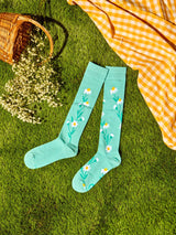 Chaussettes Mi-Bas Camomille Turquoise - Dedoles