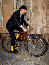 Chaussettes Côtelées Cyclisme Jaune