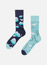 Chaussettes Bambou Avions en Papier dans les Nuages