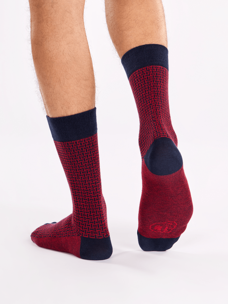 Le Bar a Chaussettes - Chaussettes Bambou Jacquard Bordeaux