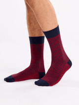 Le Bar a Chaussettes - Chaussettes Bambou Jacquard Bordeaux