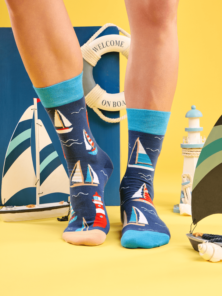 Le Bar a Chaussettes - Chaussettes bambou Phare et Bateaux à Voile