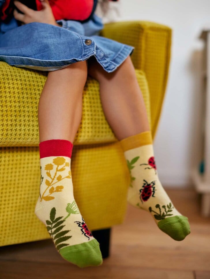 Le Bar a Chaussettes - Chaussettes Enfants Punaises et fleurs sauvages