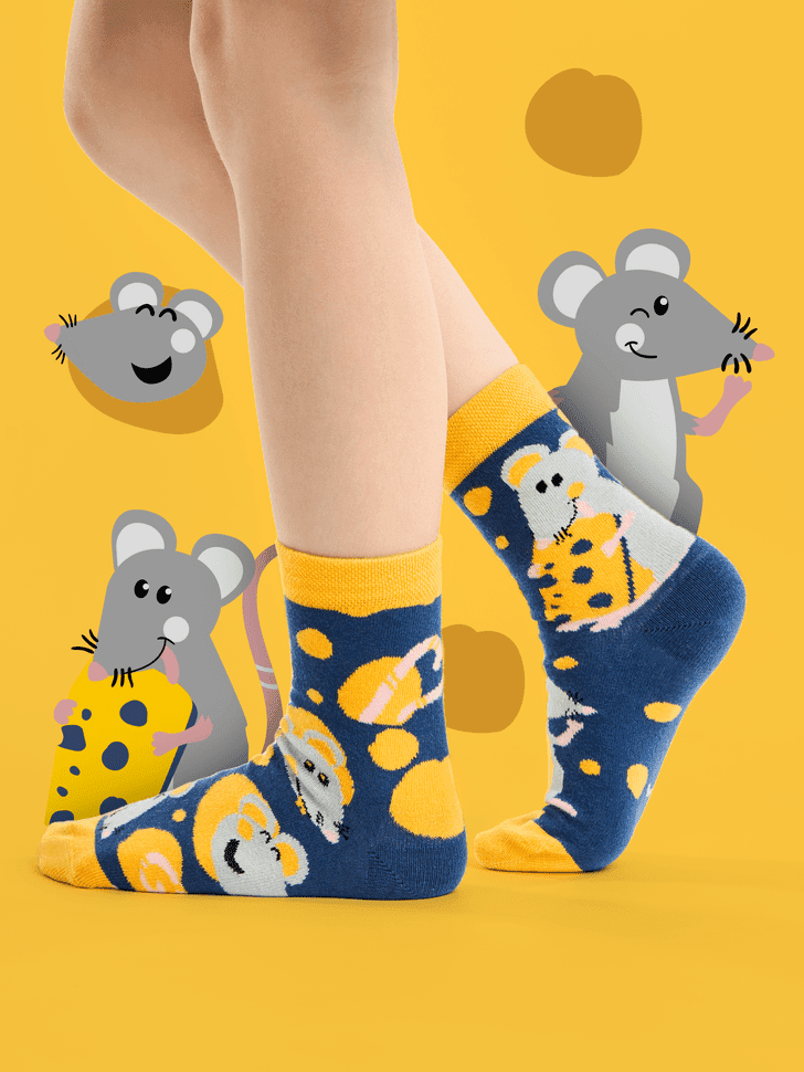 Le Bar a Chaussettes - Chaussettes Enfants Souris et Fromage