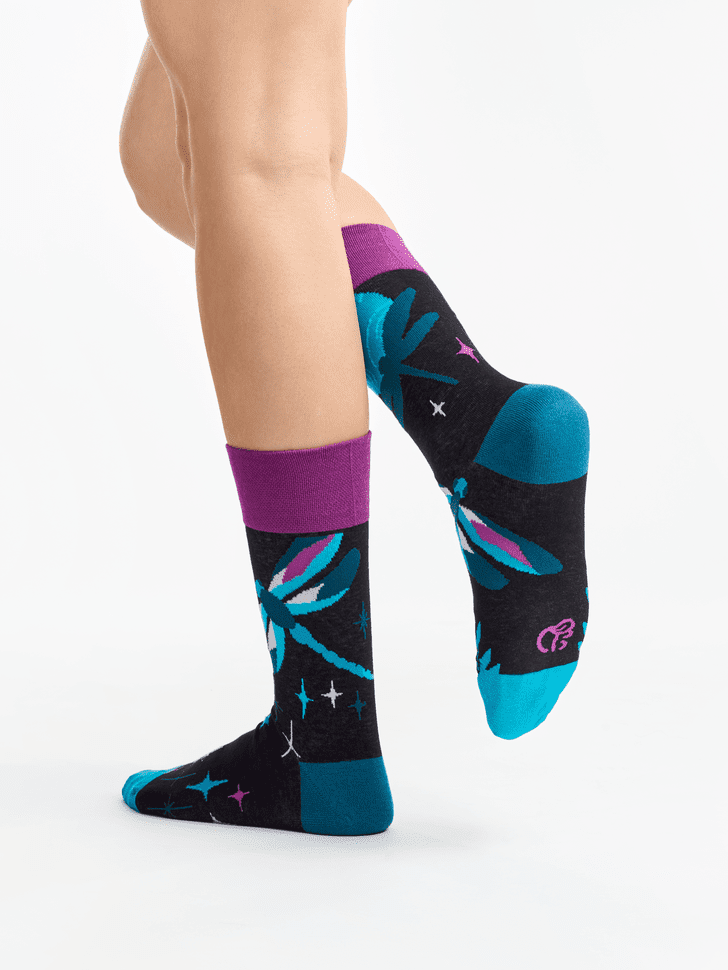 Le Bar a Chaussettes - Chaussettes Libellules dans la Nuit