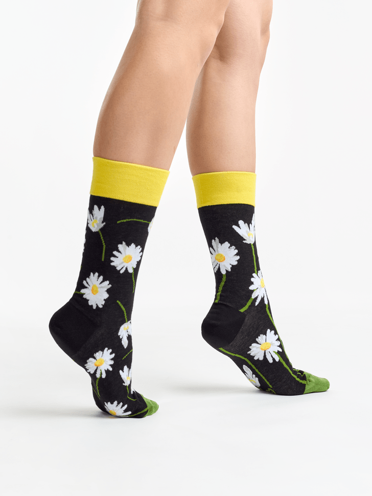 Le Bar a Chaussettes - Chaussettes Marguerites dans la Nuit