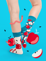 Le Bar a Chaussettes - Chaussettes Pommes Rouges et Vers