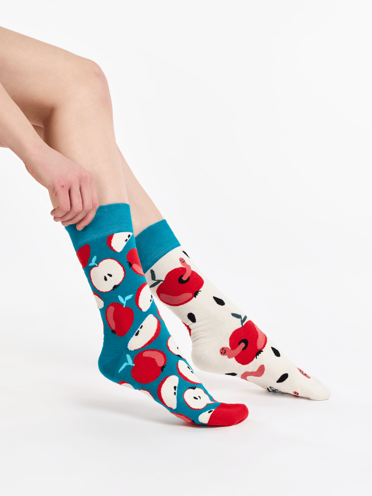 Le Bar a Chaussettes - Chaussettes Pommes Rouges et Vers