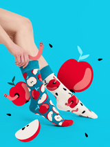Le Bar a Chaussettes - Chaussettes Pommes Rouges et Vers
