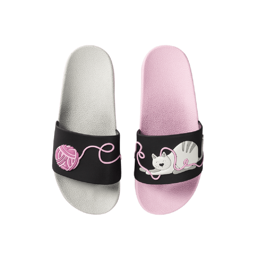 Le Bar a Chaussettes - Claquettes Enfants Chat et Balle
