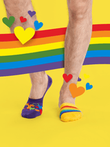 Le Bar a Chaussettes - Protège-pieds Cœurs Arc-en-ciel