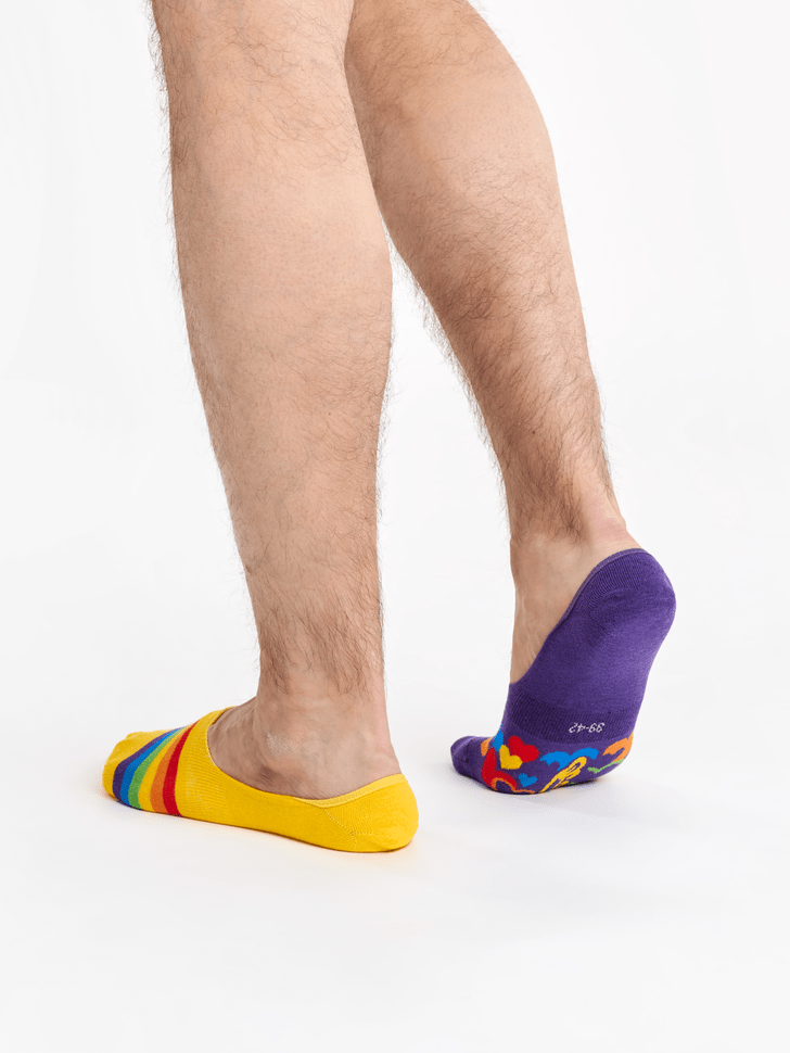 Le Bar a Chaussettes - Protège-pieds Cœurs Arc-en-ciel