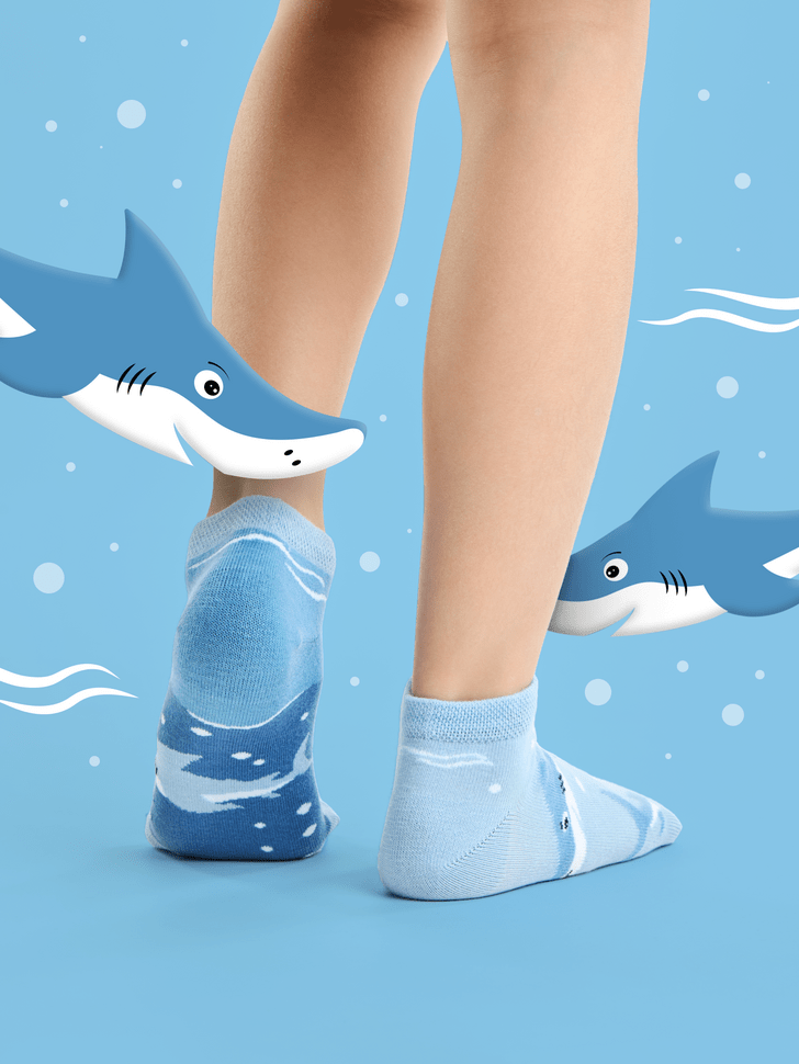 Le Bar a Chaussettes - Socquettes Enfants Requin Gris