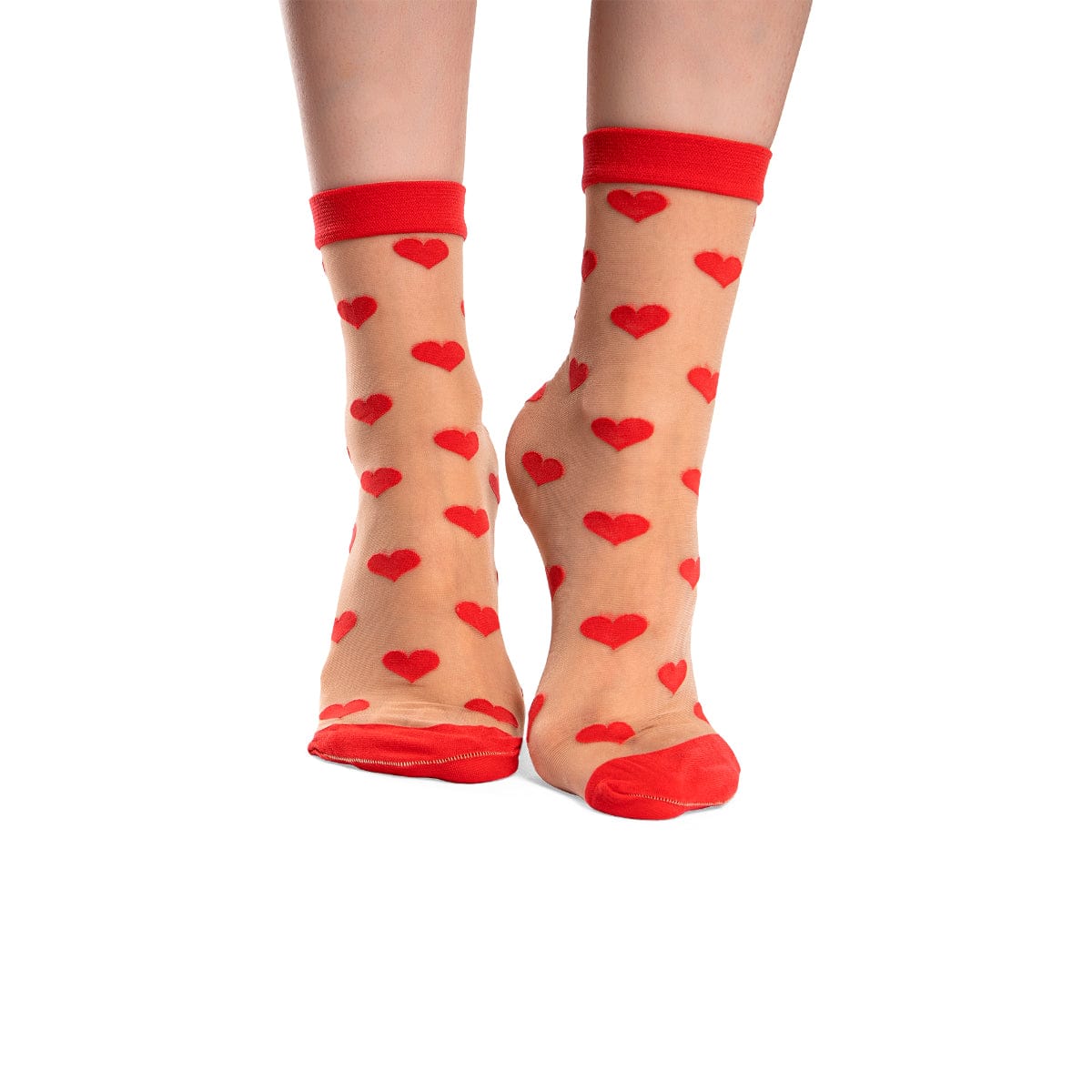 Le Bar a Chaussettes - Chaussettes Nylon Cœurs Rouges