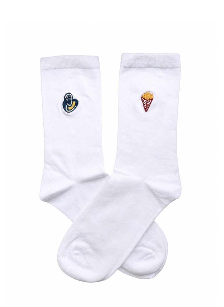 Chaussettes Brodées Moules-Frites
