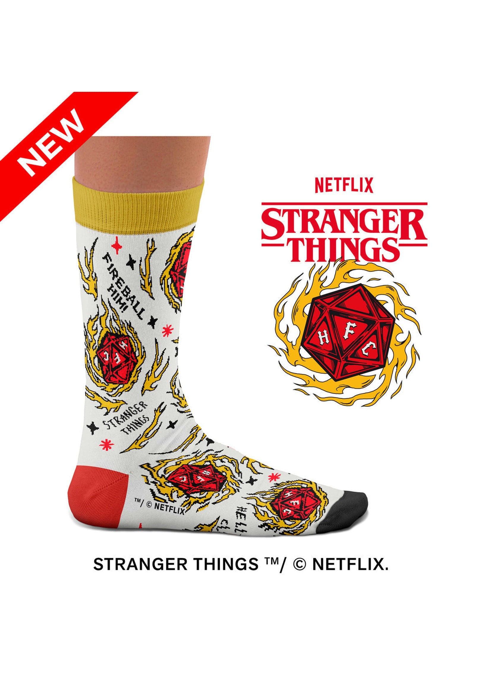 Chaussettes Stranger Things D20 - Vue de profil
