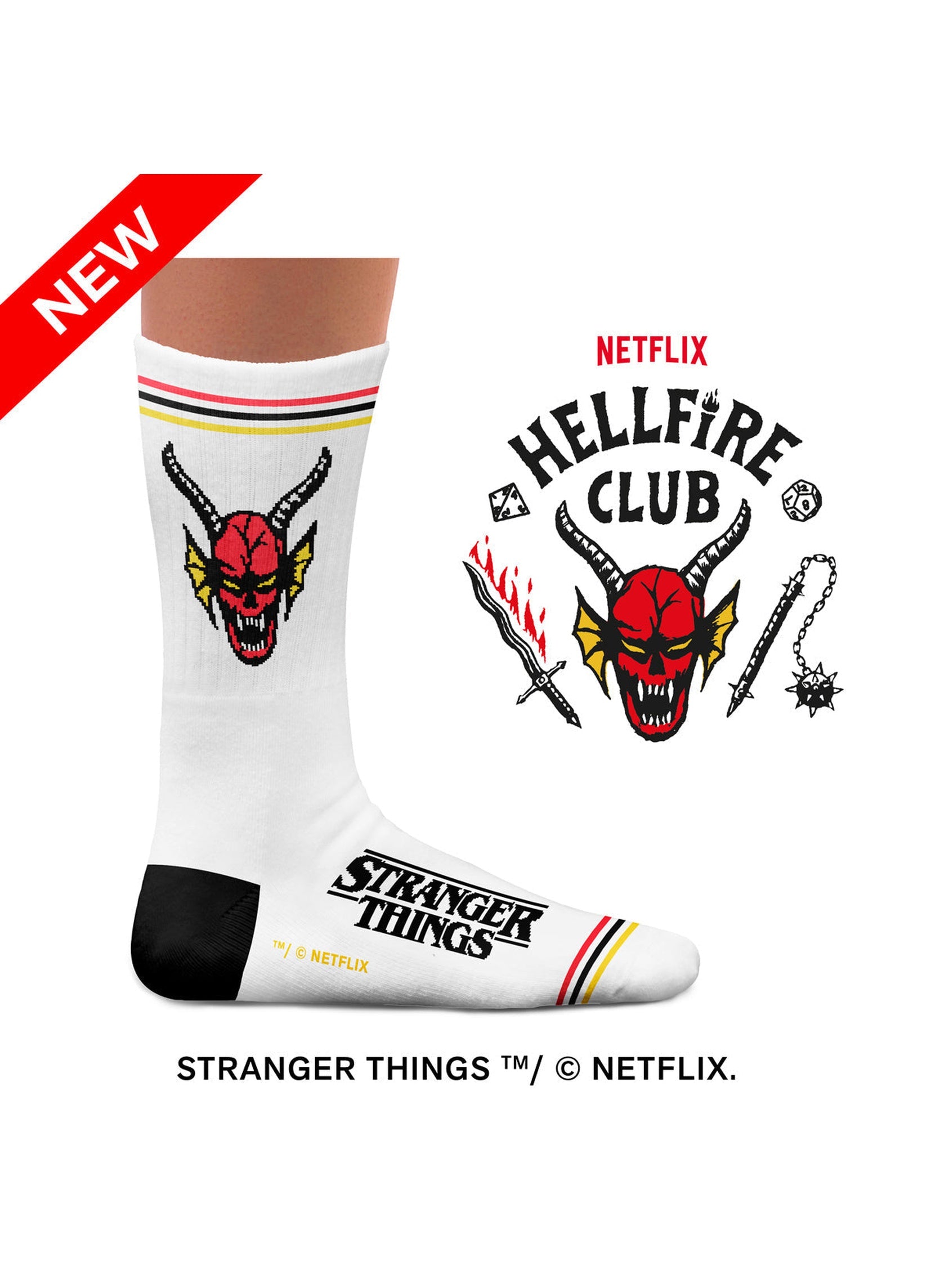 Chaussettes Sport Stranger Things Hellfire Club - Vue de profil