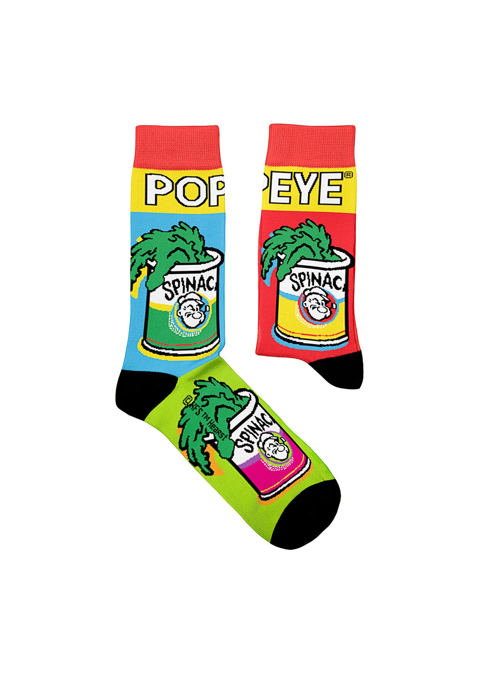 Chaussettes Popeye Épinards - Vue à plat