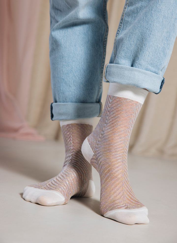 Chaussettes Transparentes à Paillettes Sapin Irisé - Atelier St Eustache