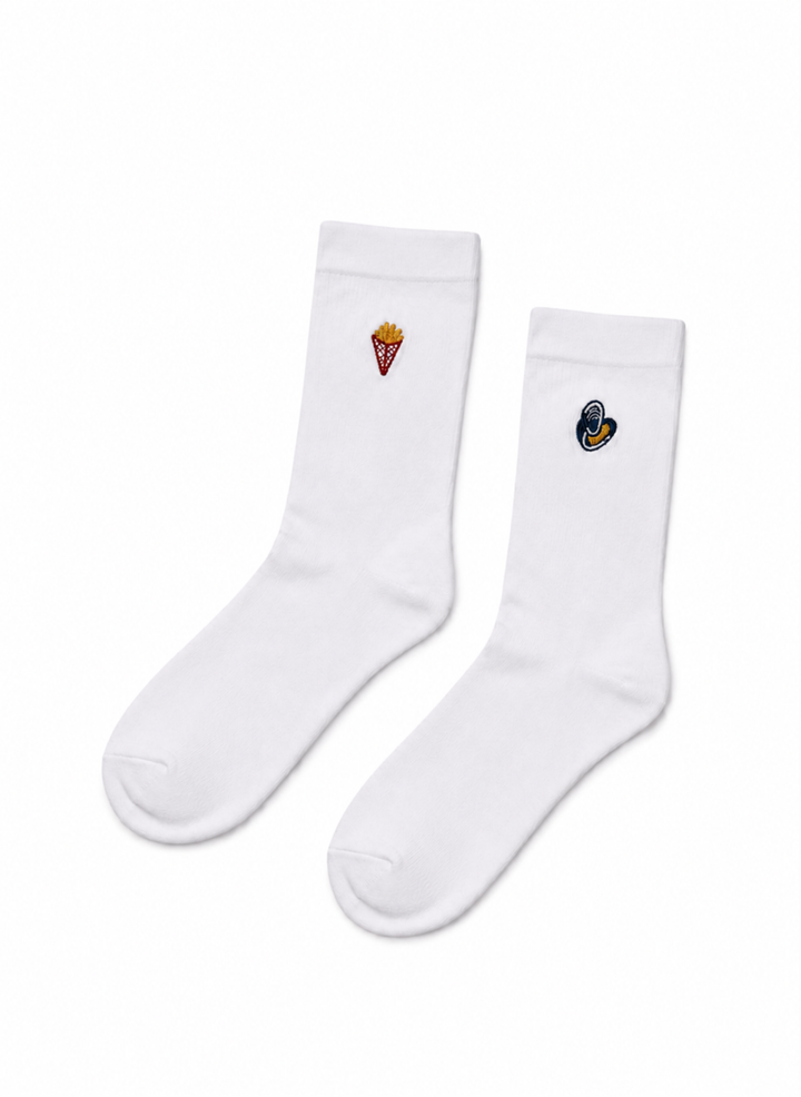 Chaussettes Brodées Moules-Frites LBC