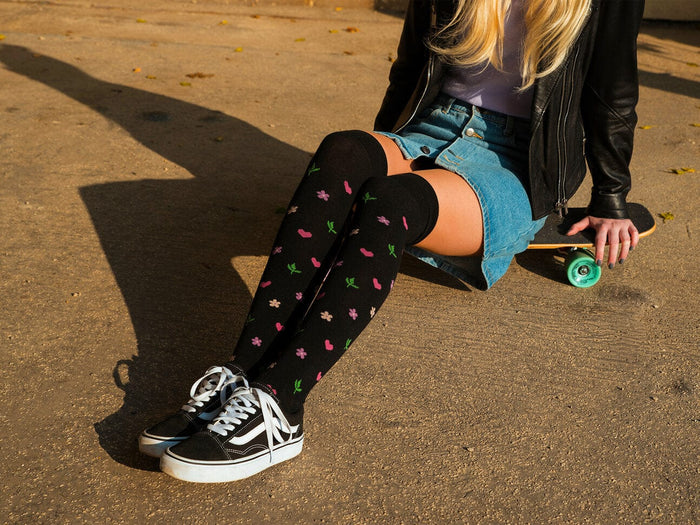YSense 3 Paires Chaussettes Hautes Femme Au-Dessus Du Genou – Noires, Longues, Douces Et Stretch, Idéales Uniforme & Mode