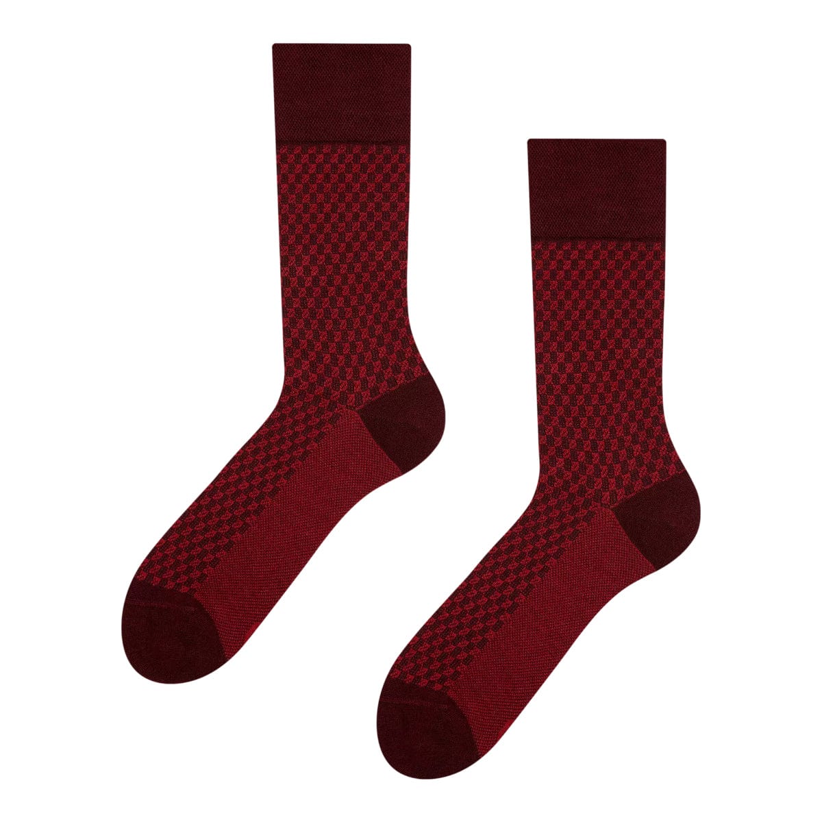 Le Bar a Chaussettes - Chaussettes Bambou Jacquard Marron et Rouge
