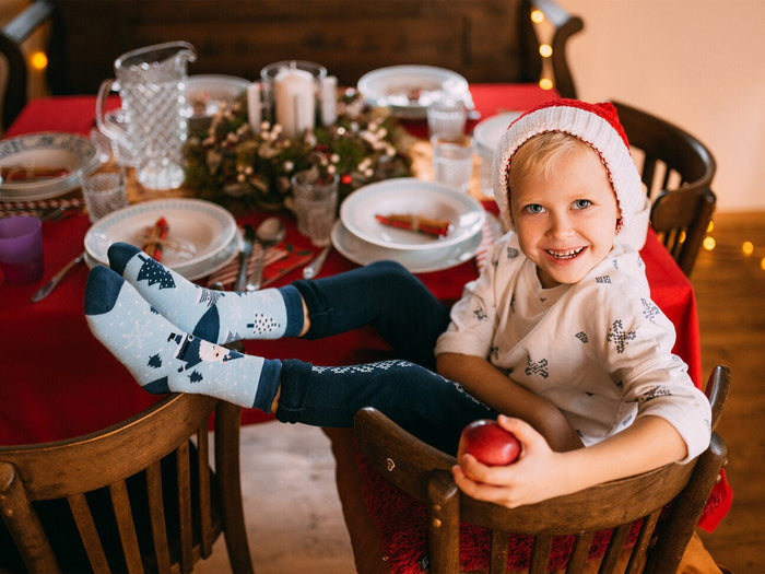 Le Bar a Chaussettes - Chaussettes Chaudes Enfants Père-Noël Bleu