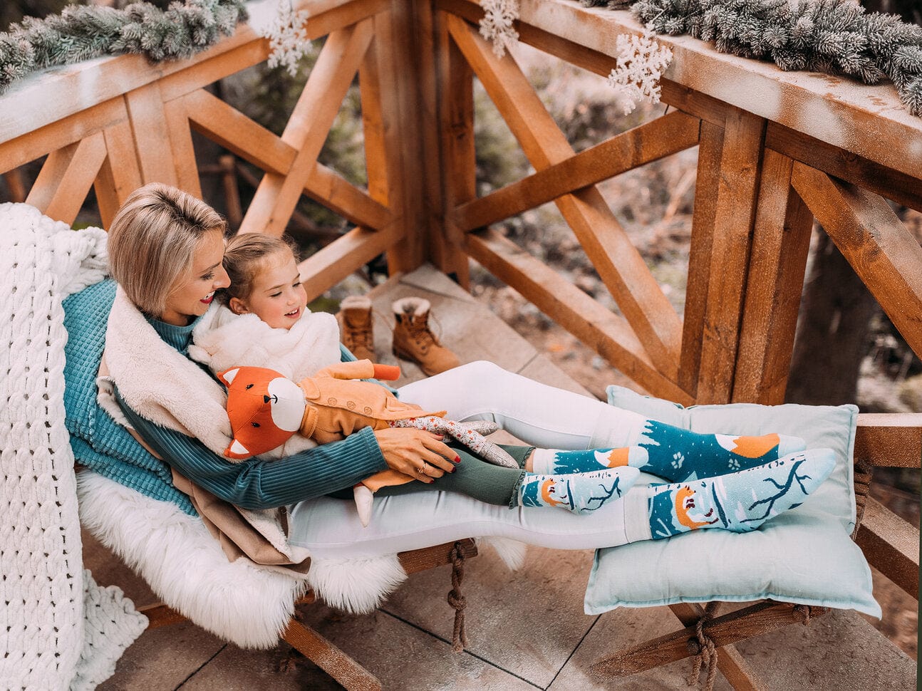 Le Bar a Chaussettes - Chaussettes Chaudes Enfants Renards en Hiver
