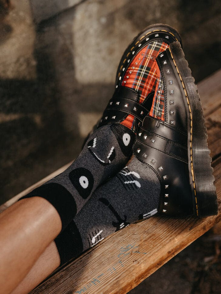 Le Bar a Chaussettes - Chaussettes Coton Recyclé Musique N&B