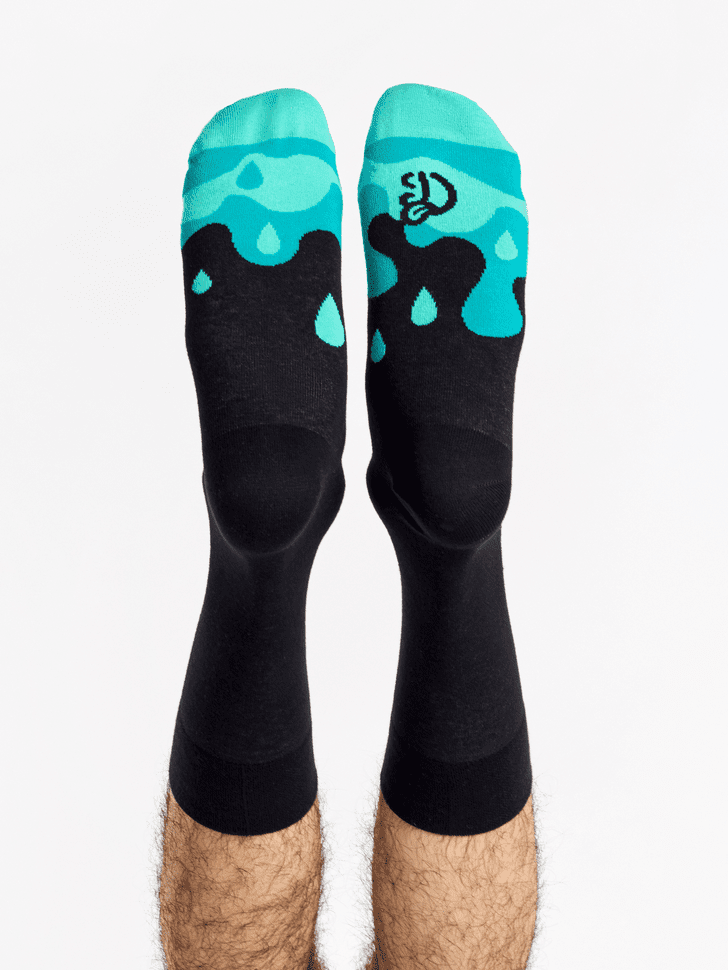 Le Bar a Chaussettes - Chaussettes Gouttes Turquoises